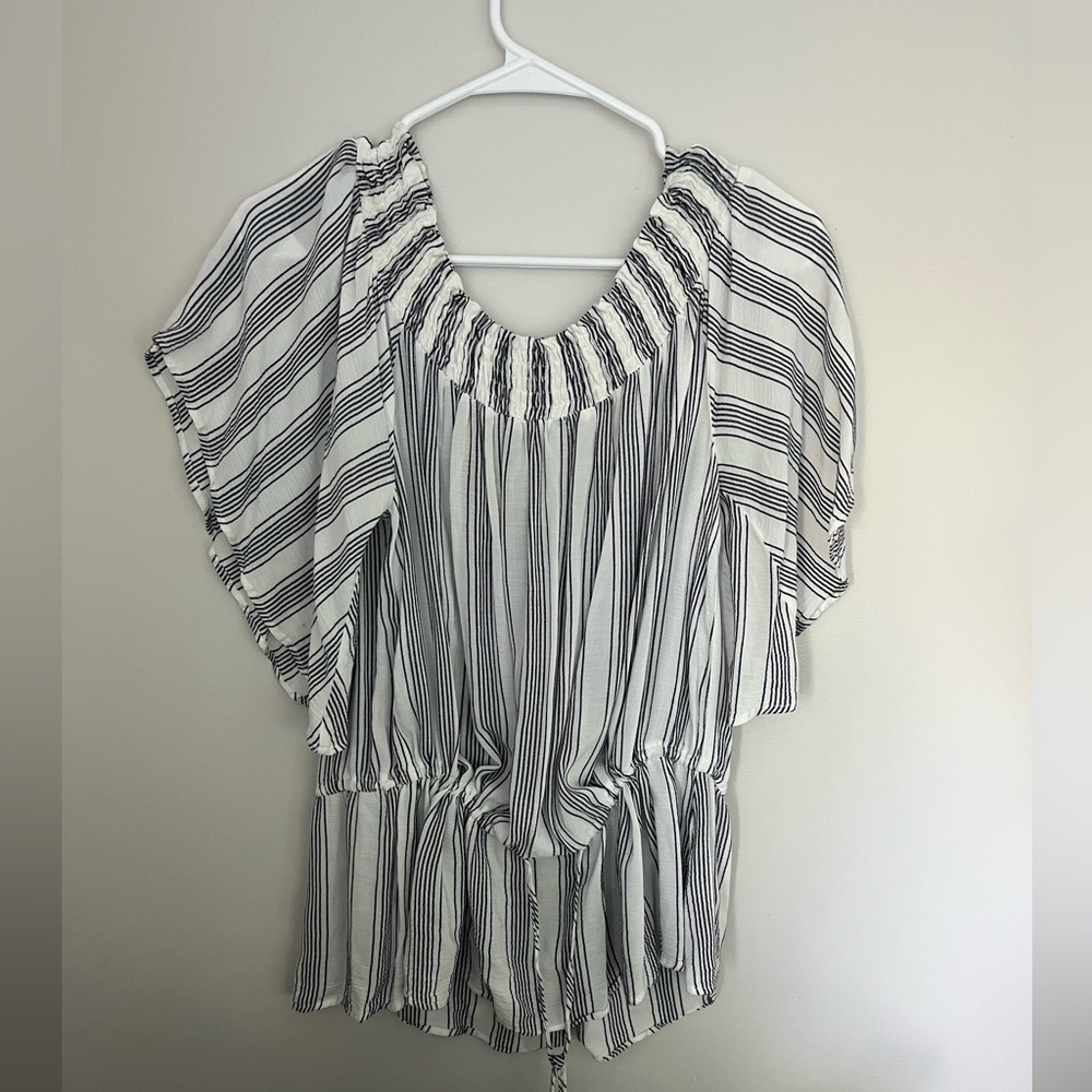 Abercrombie and Fitch size large off the shoulder, synch waist/peplum